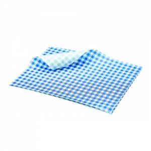 GREASE PAPER BLUE CHECKED 25x20CM. P/1000 pcs.