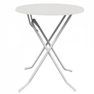 Statafel inklapbaar kleur wit diam. 85cm. HG. 110cm.